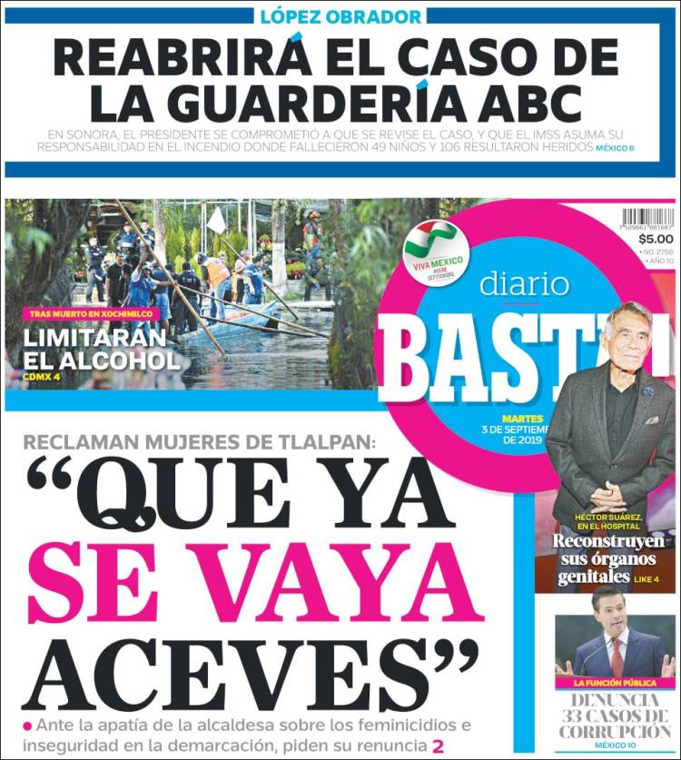 Portada de Diario Basta (M&eacute;xico)