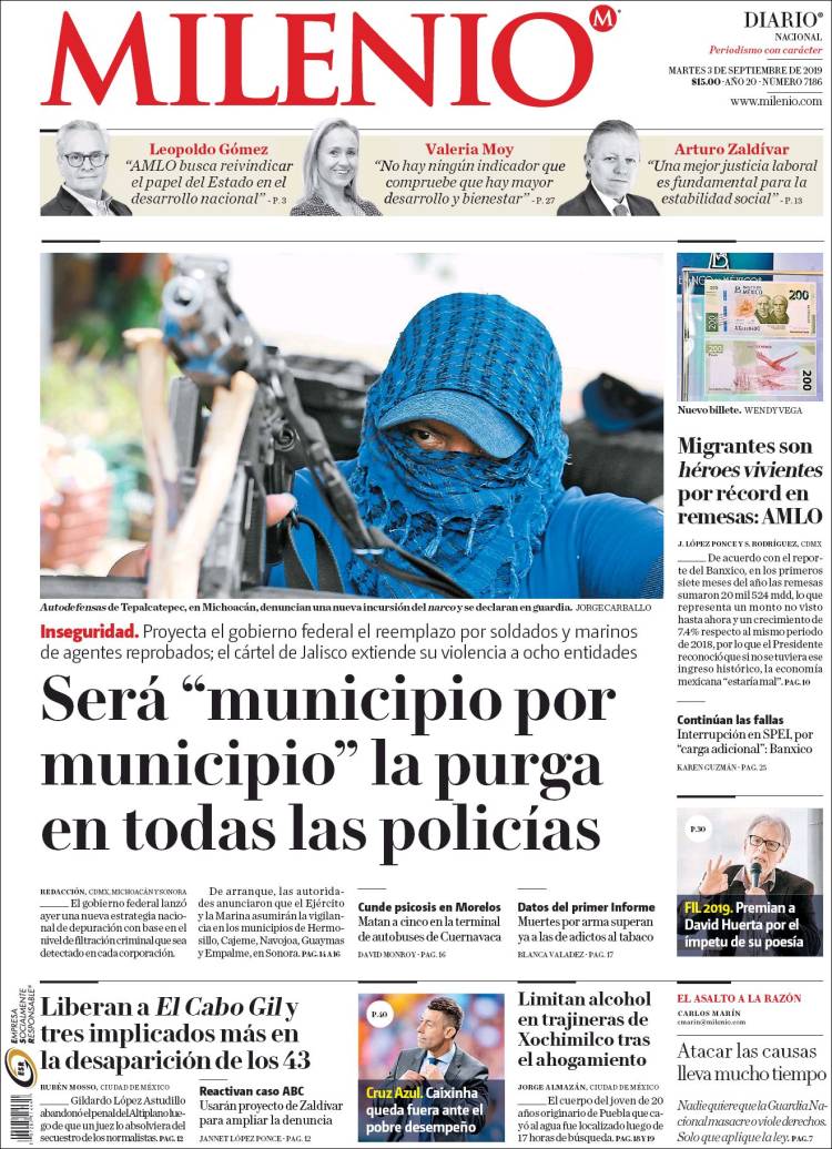 Portada de Milenio (M&eacute;xico)