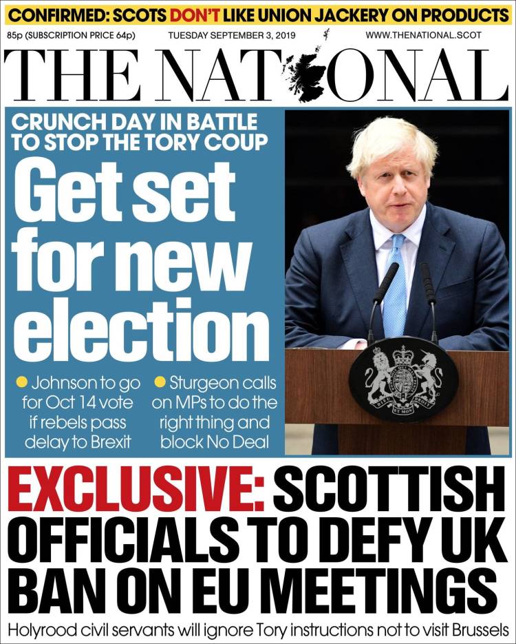 Portada de The National (Reino Unido)