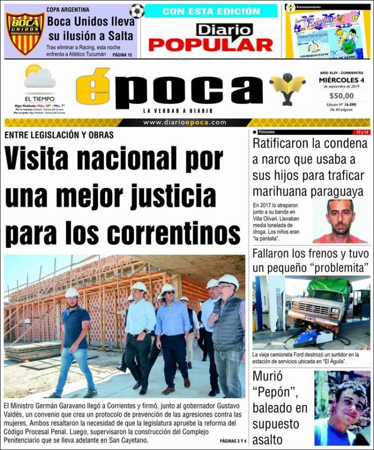 Portada de Diario Época (Argentina)