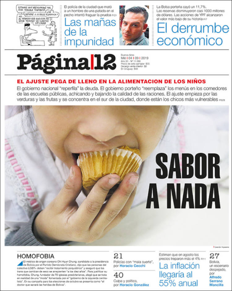 Portada de Página/12 (Argentina)