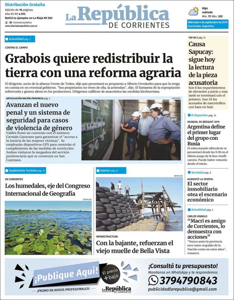 Portada de La República de Corrientes (Argentina)