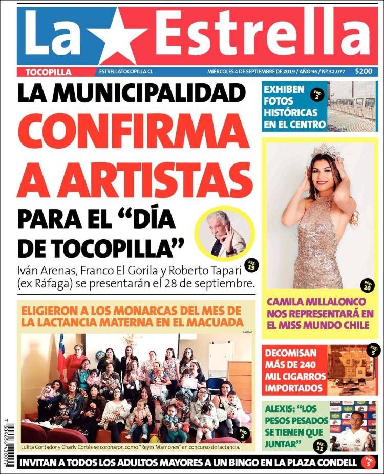 Portada de La Estrella de Tocopilla (Chile)