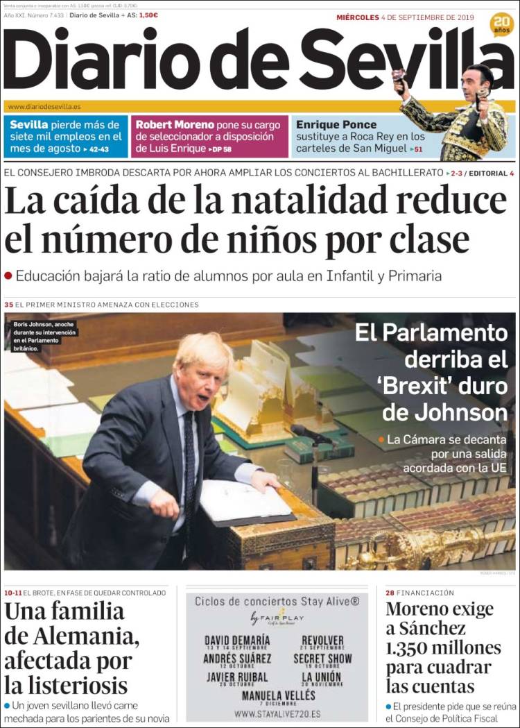 Portada de Diario de Sevilla (España)