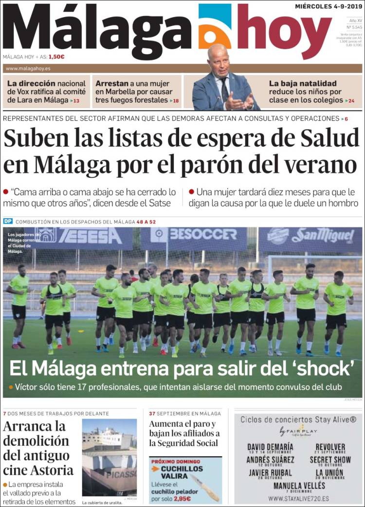 Portada de Málaga Hoy (España)