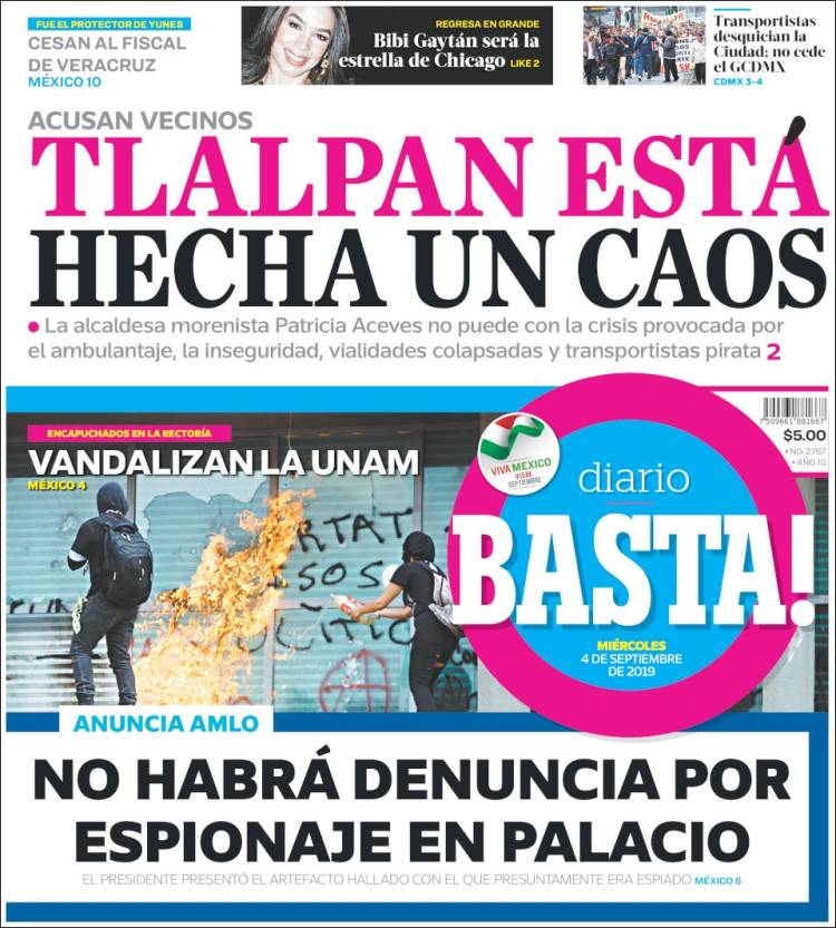 Portada de Diario Basta (M&eacute;xico)