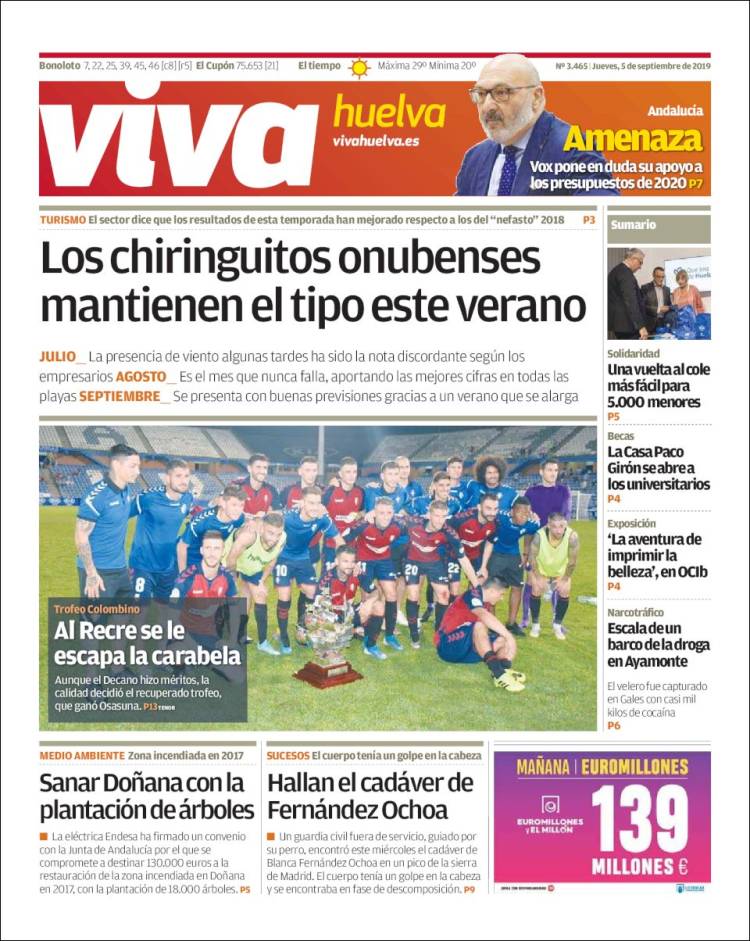 Portada de Viva Huelva (España)