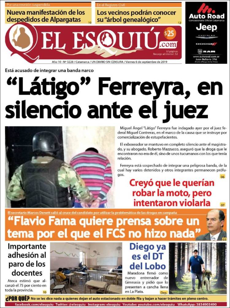 Portada de El Esquiu (Argentina)
