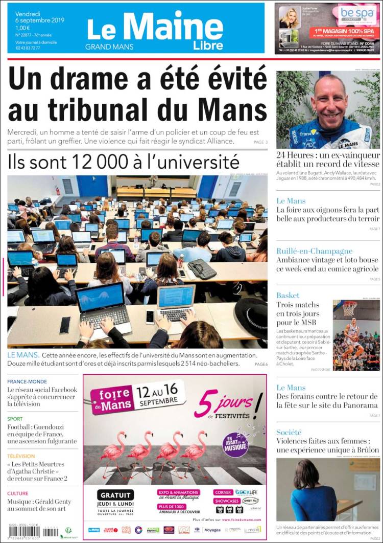 Portada de Le Maine Libre (Francia)