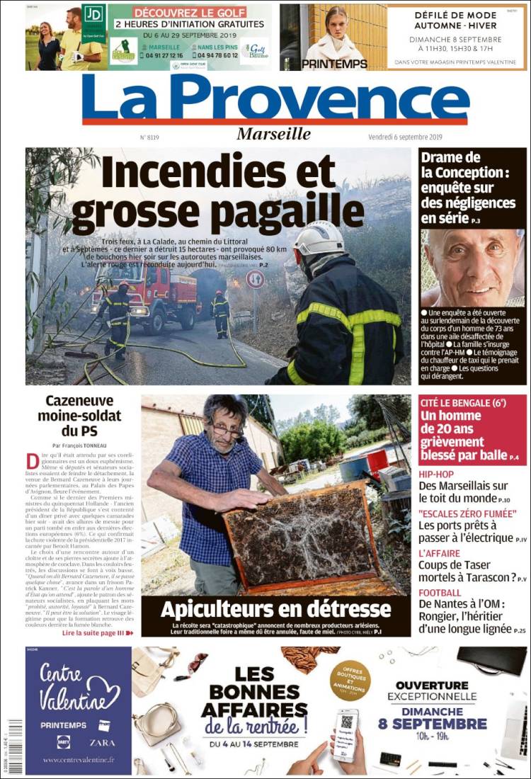 Portada de La Provence (Francia)