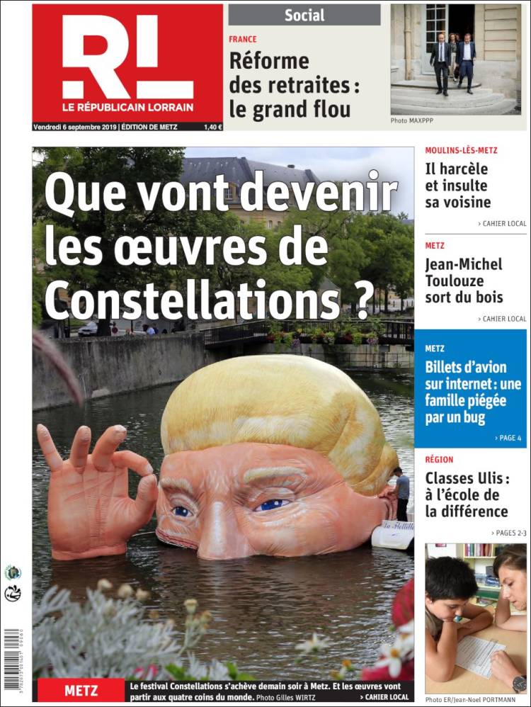Portada de Le Republicain Lorrain (Francia)