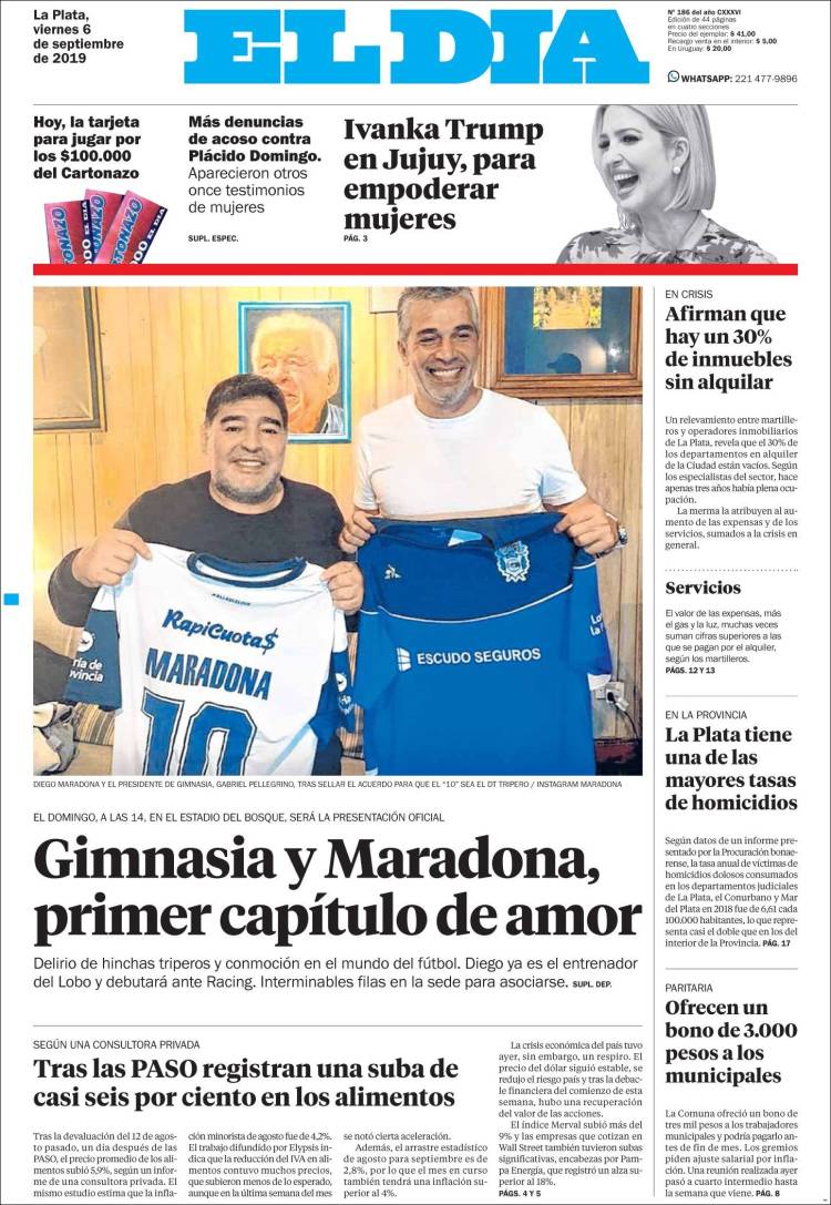 Portada de El Día de la Plata (Argentina)