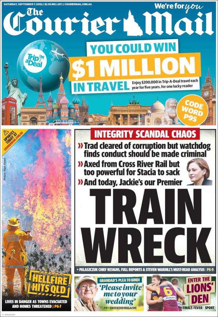 Portada de The Courier-Mail (Australia)