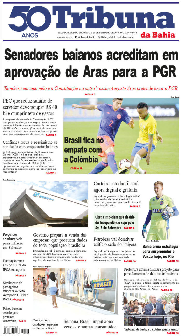 Portada de Tribuna da Bahia (Brasil)