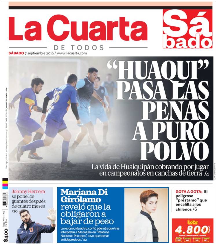 Portada de La Cuarta (Chile)