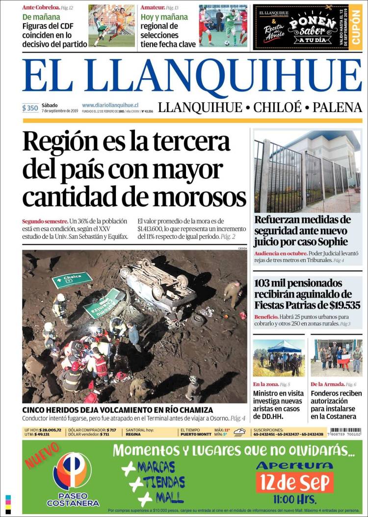 Portada de El Llanquihue (Chile)