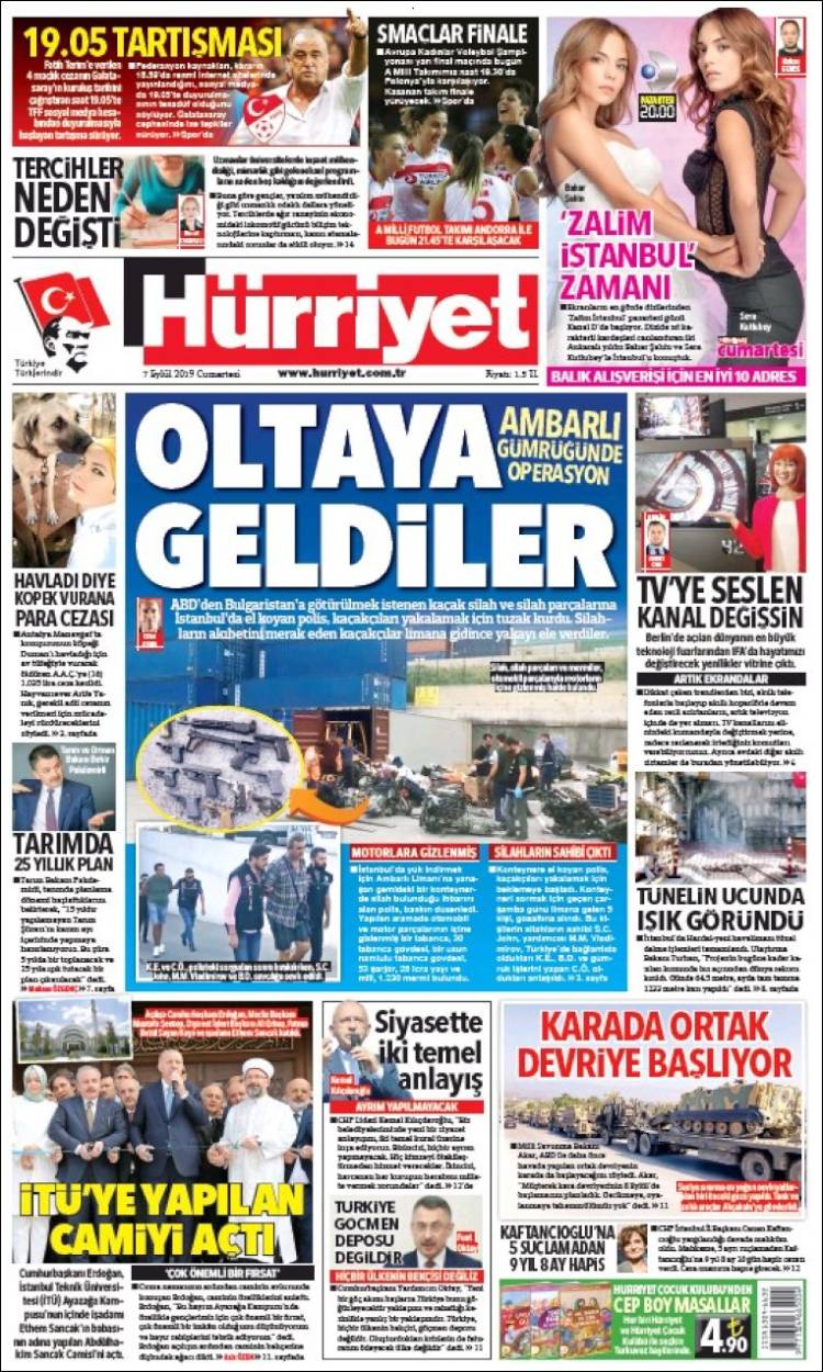 Portada de Hürriyet (Turqu&iacute;a)