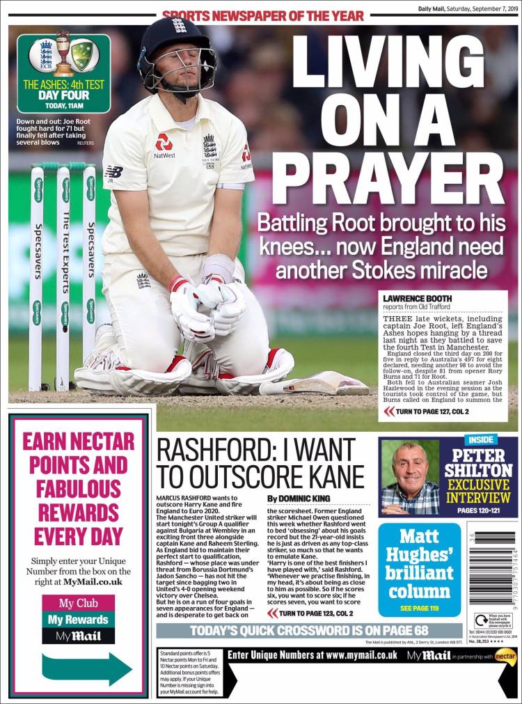 Portada de Daily Mail Sport (Reino Unido)