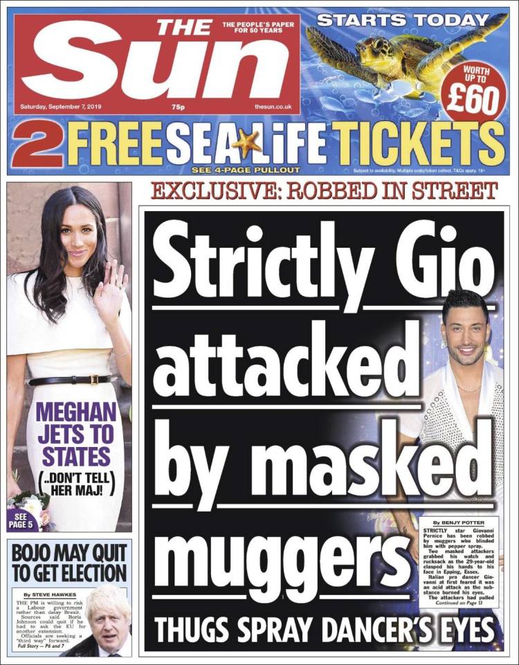 Portada de The Sun (Reino Unido)