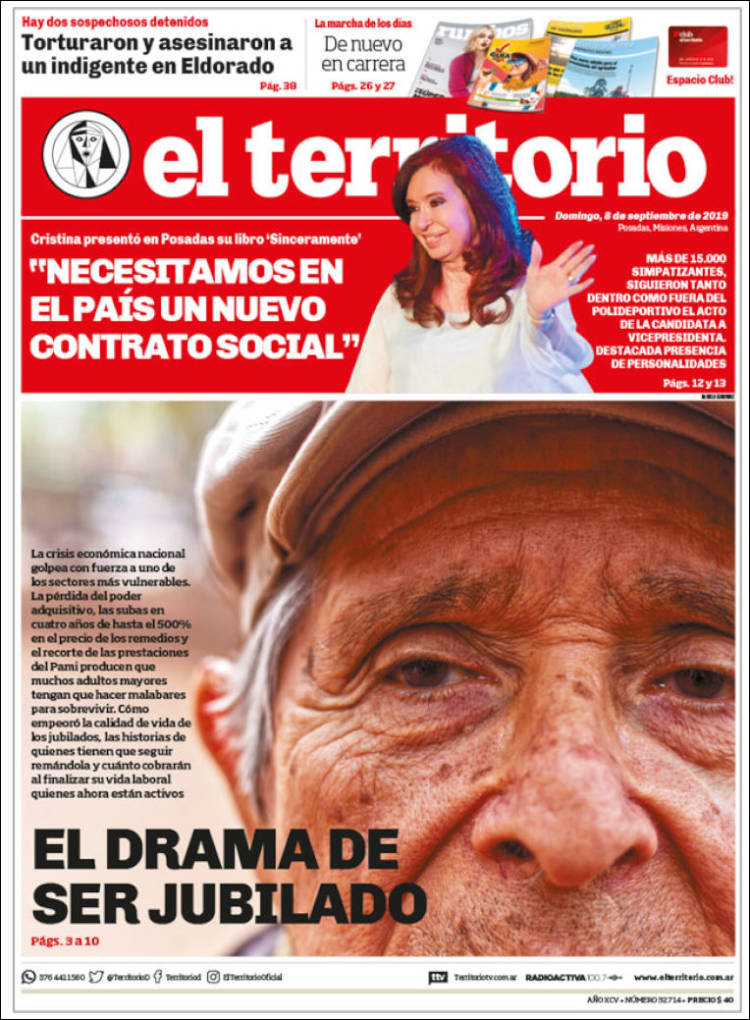 Portada de El Territorio (Argentina)