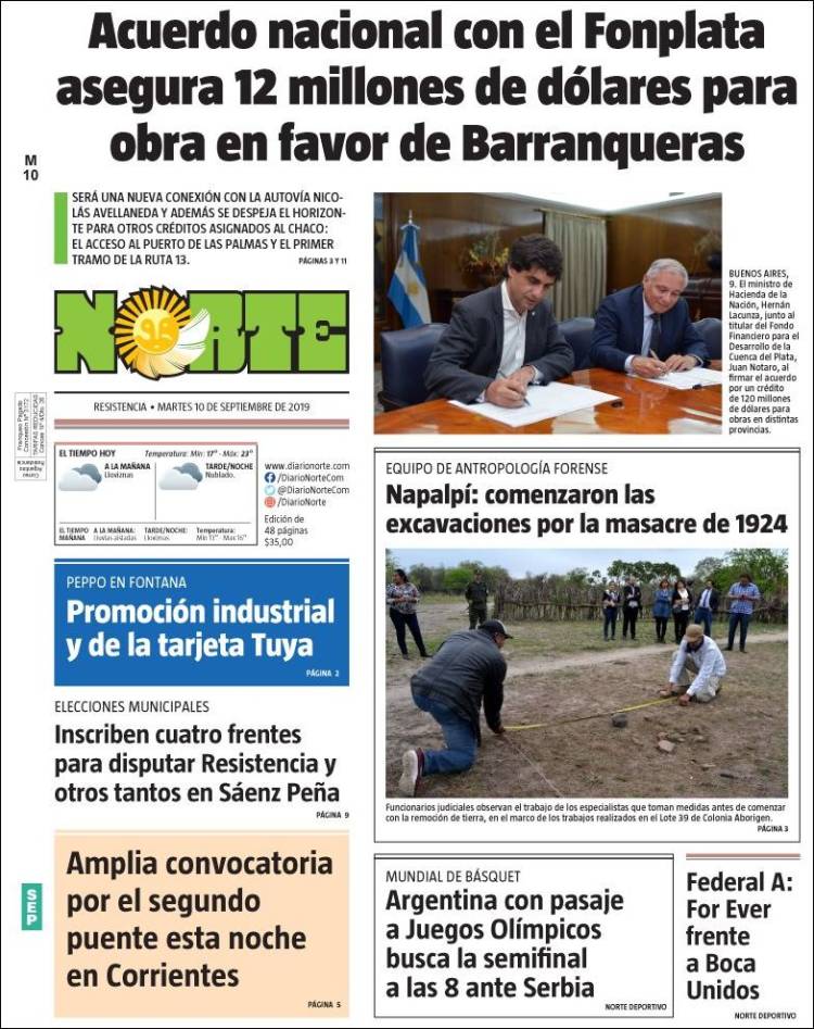 Portada de Diario Norte (Argentina)
