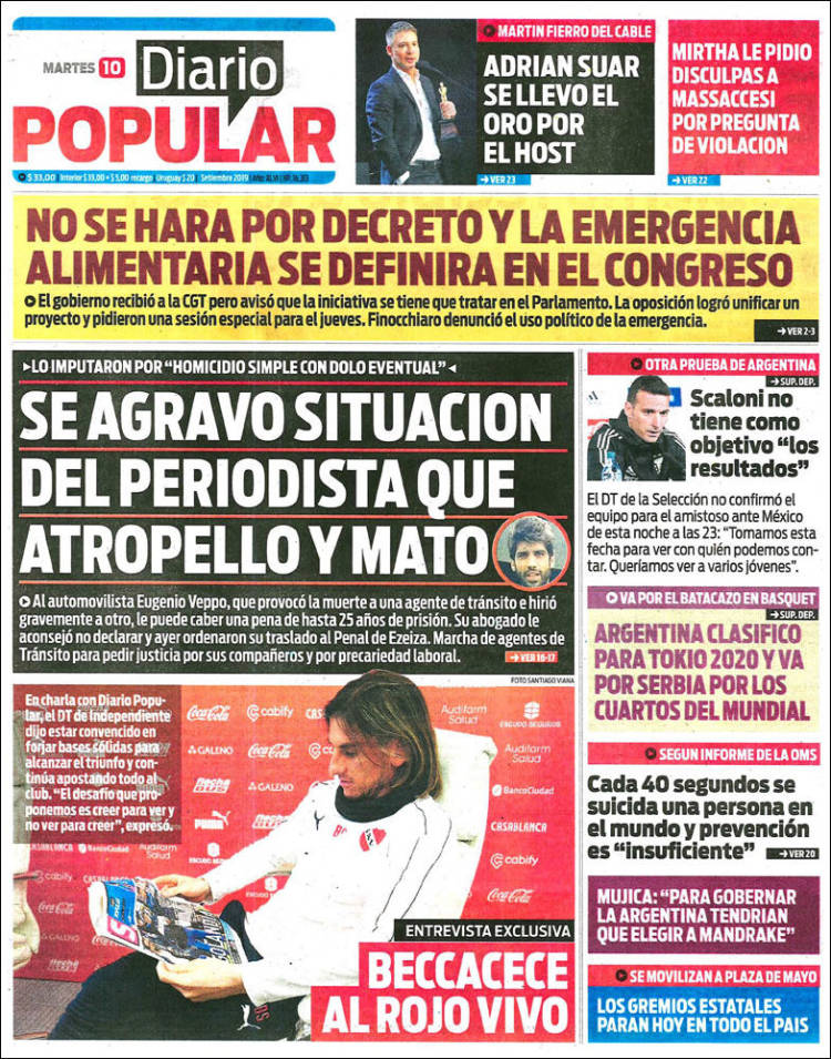 Portada de Diario Popular (Argentina)