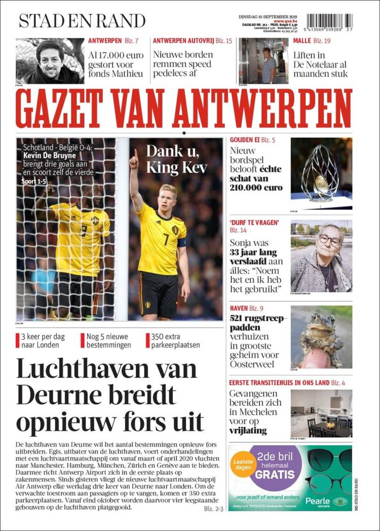 Portada de Gazet van Antwerpen (B&eacute;lgica)