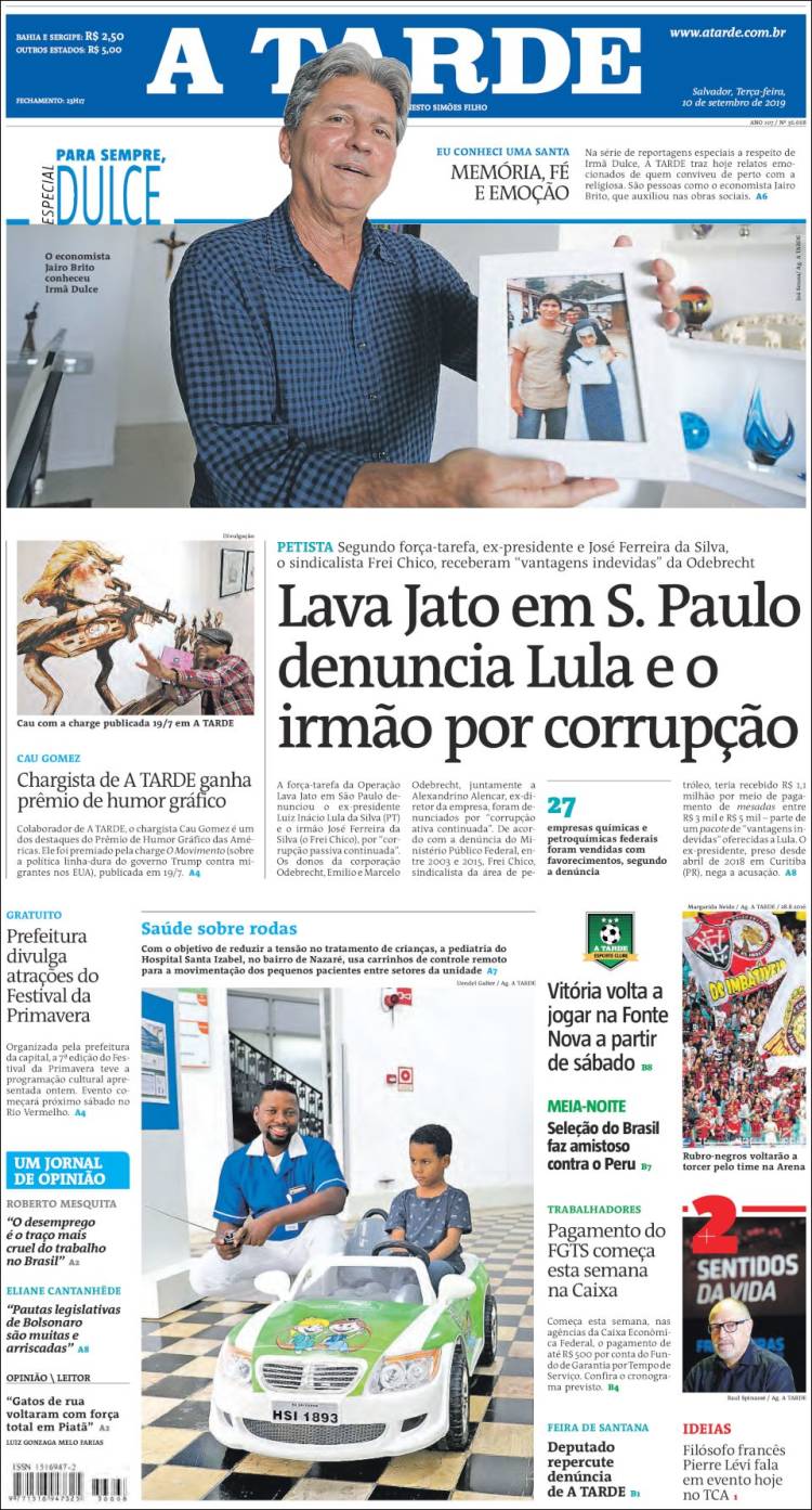 Portada de Diário A Tarde (Brasil)