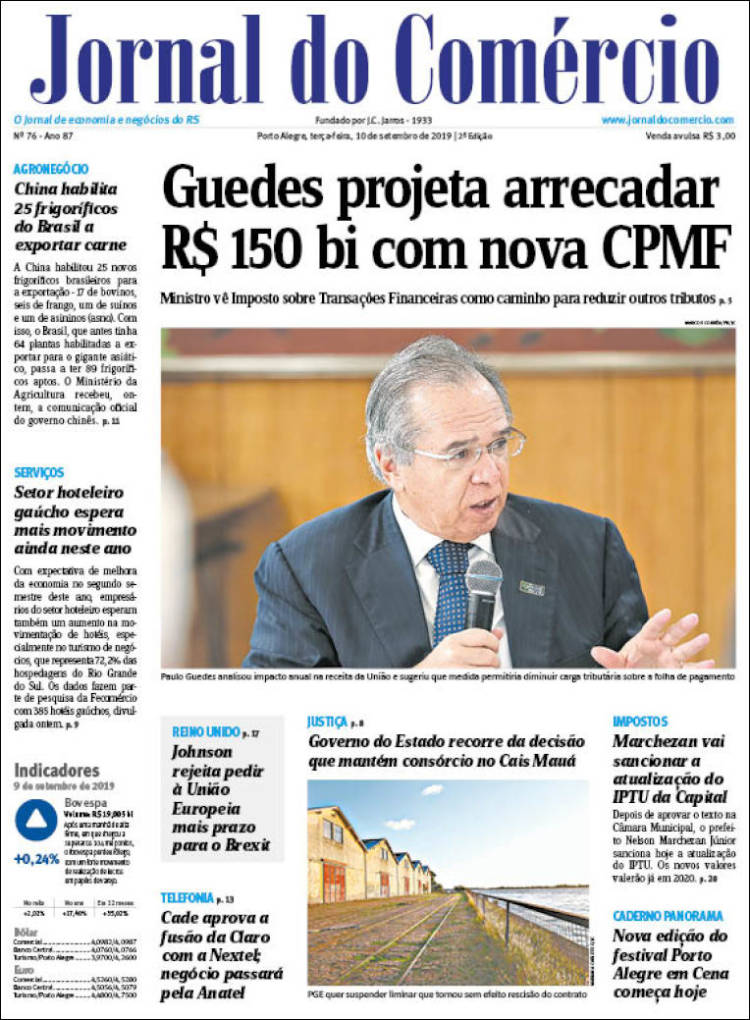 Portada de Jornal do Comércio (Brasil)