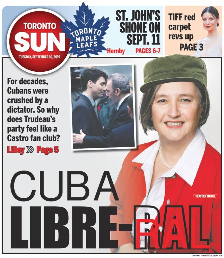 Portada de The Toronto Sun (Canadá)