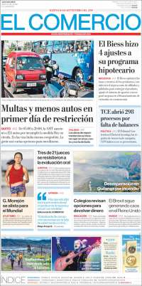 Portada de El Comercio (Ecuador)