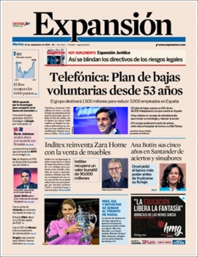 Portada de Expansión (Espa&ntilde;a)
