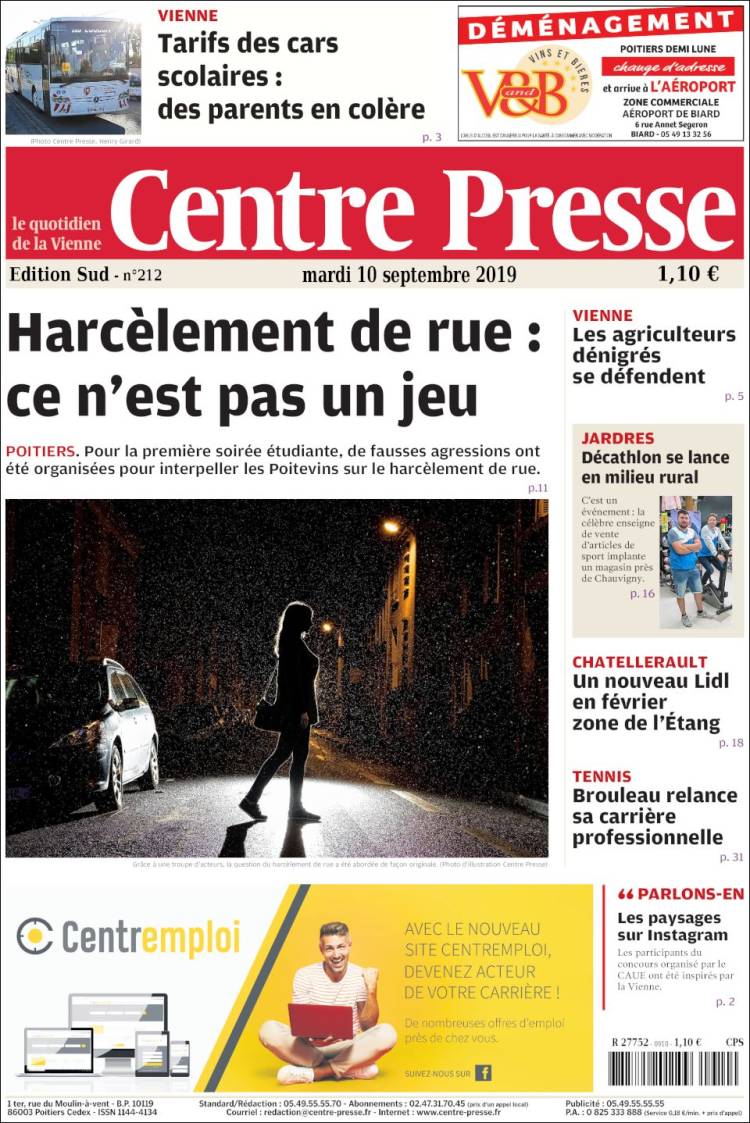 Portada de La Nouvelle Republique (Francia)