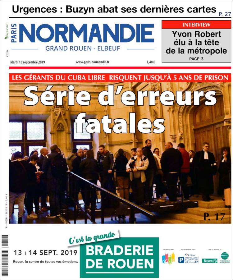 Portada de Paris Normandie (Francia)