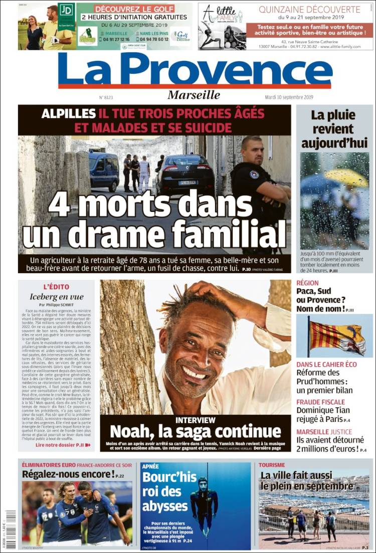 Portada de La Provence (Francia)