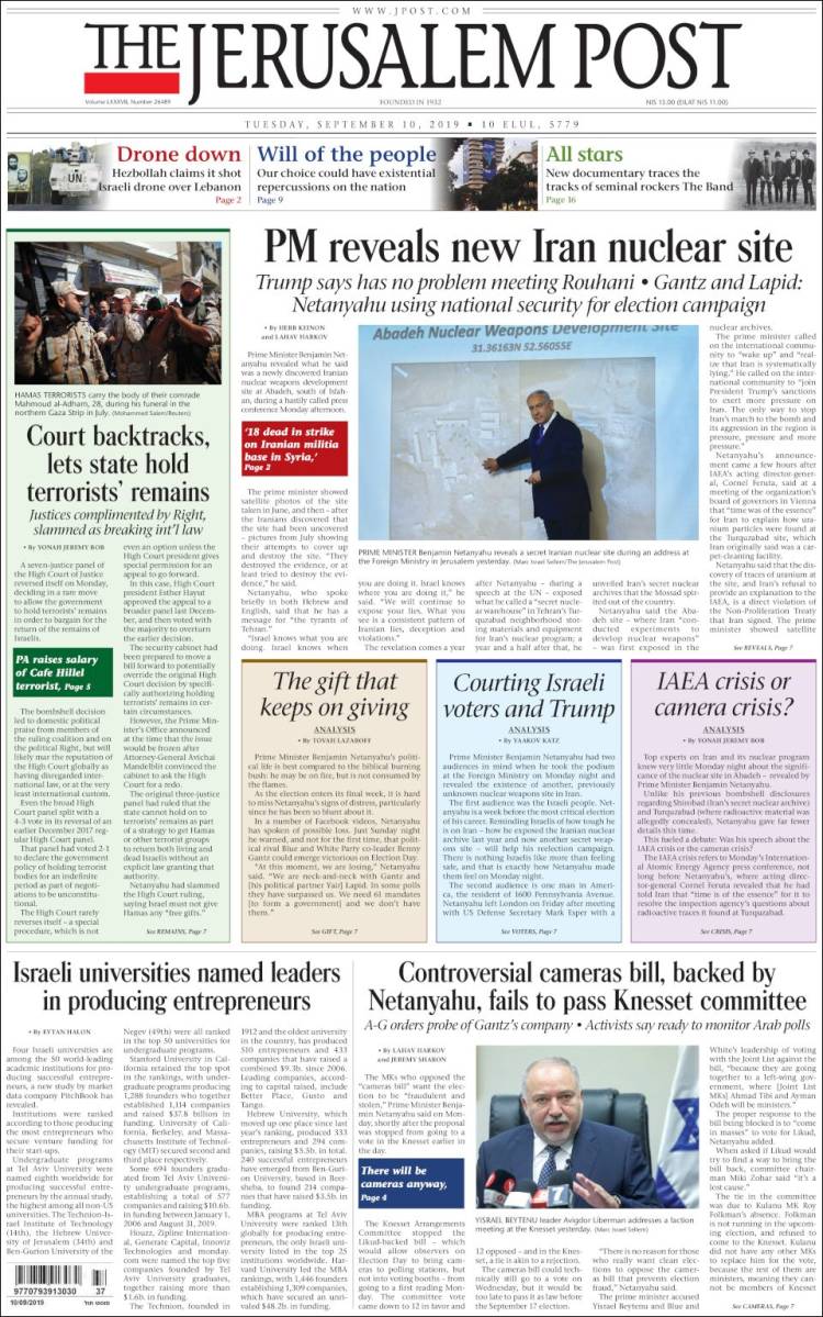 Portada de The Jerusalem Post (Israel)