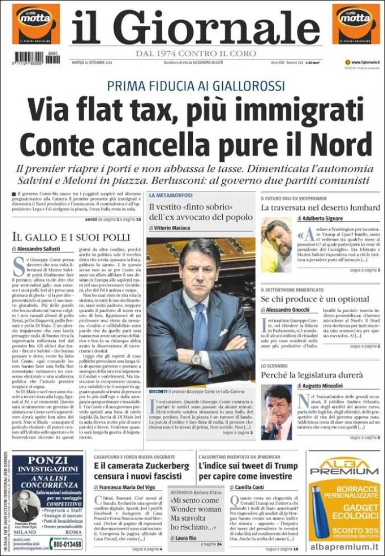 Portada de il Giornale (Italia)