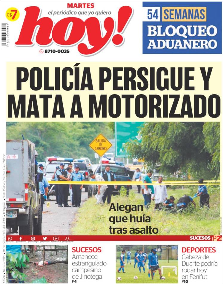 Portada de Hoy (Nicaragua)