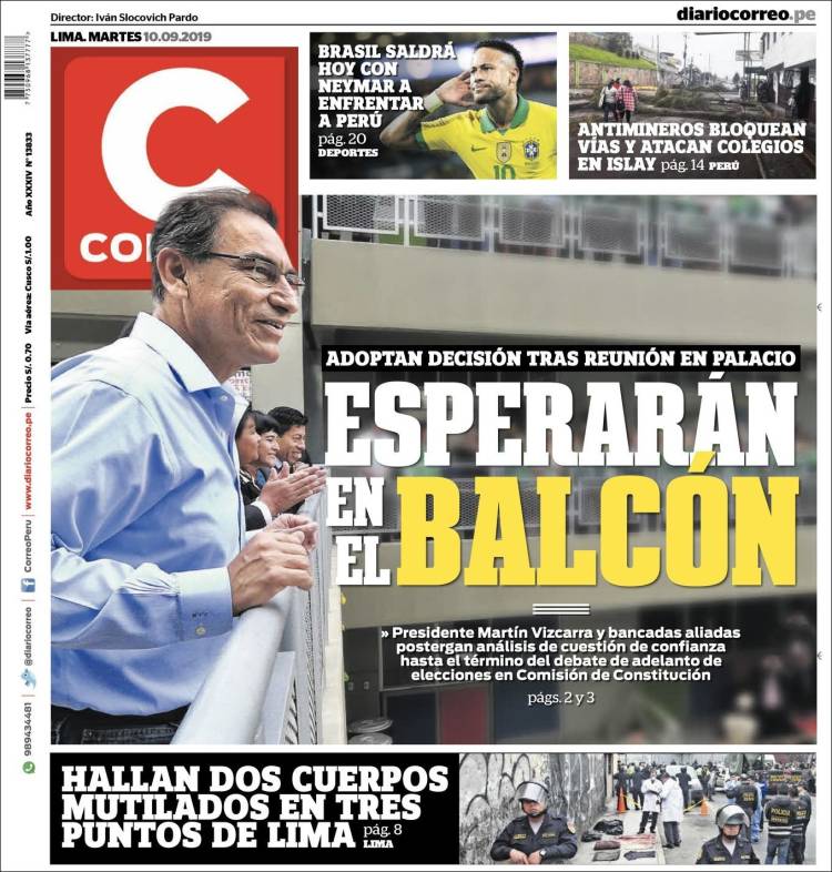 Portada de Diario Correo (Per&uacute;)