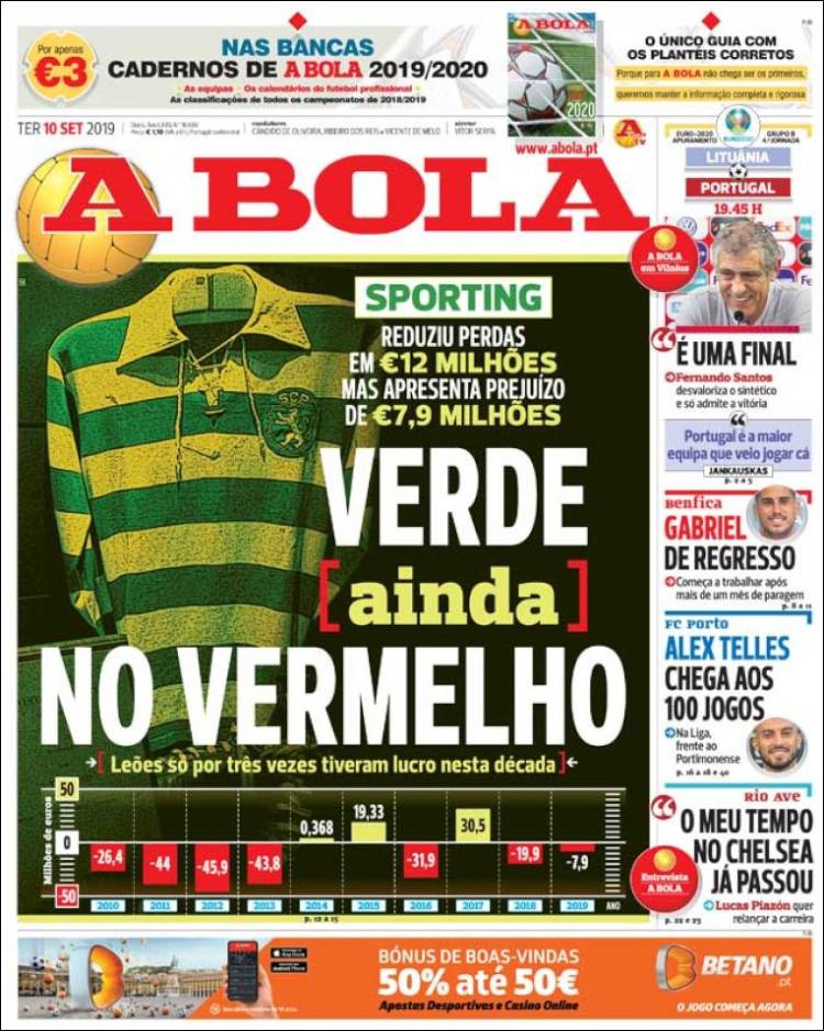 Portada de A Bola (Portugal)