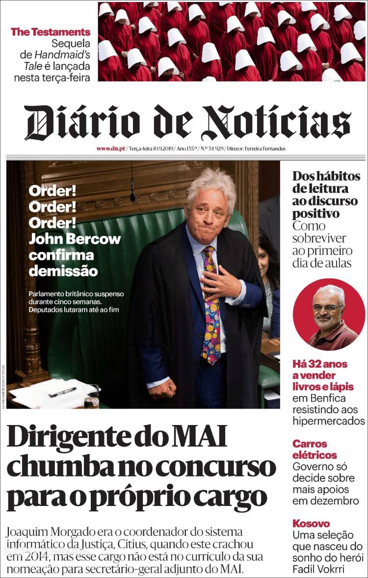 Portada de Diário de Noticias (Portugal)