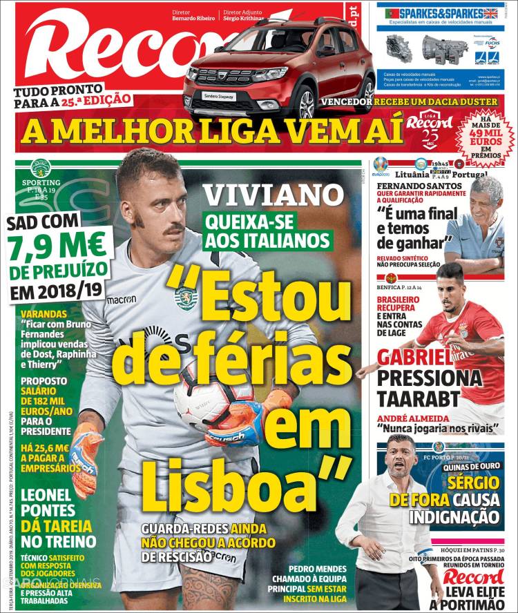 Portada de Record (Portugal)