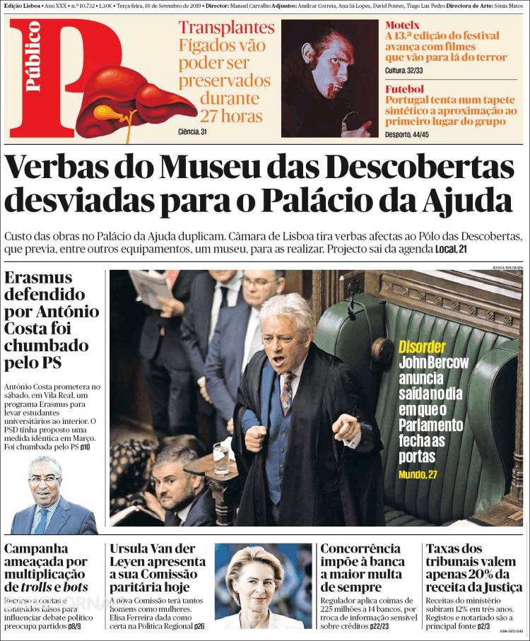 Portada de Público (Portugal)