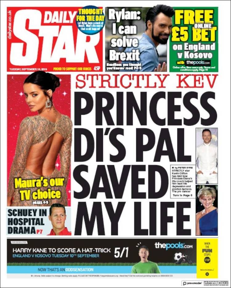 Portada de Daily Star (Reino Unido)