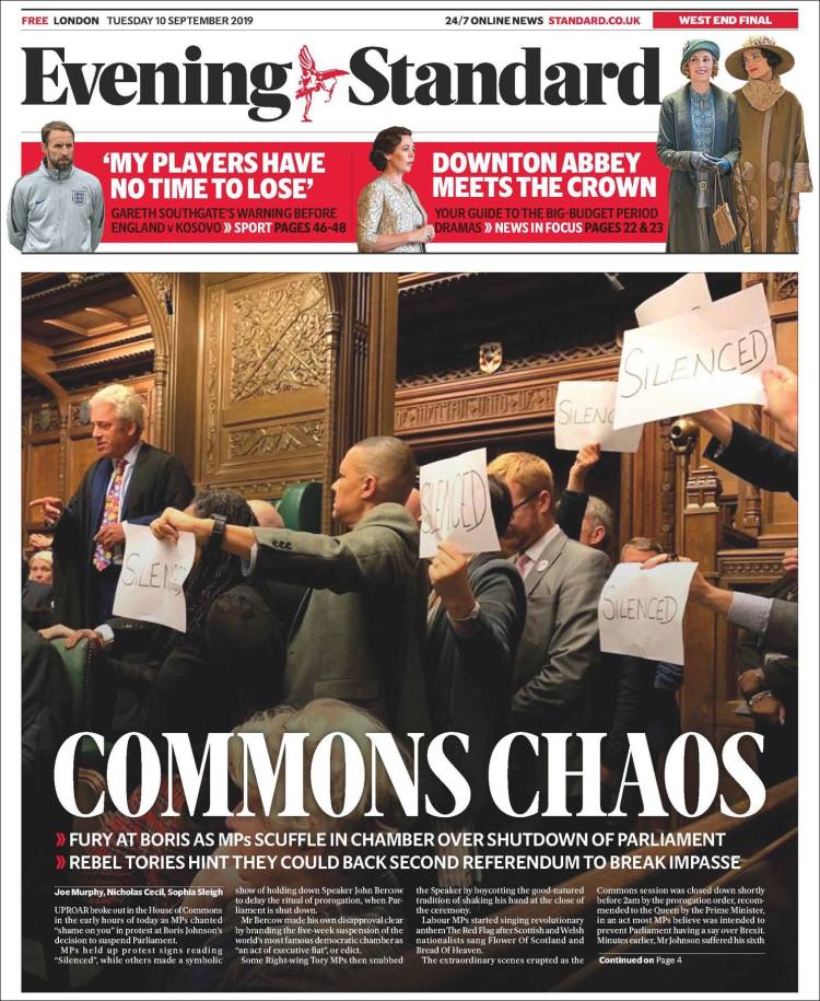 Portada de Evening Standard (Reino Unido)
