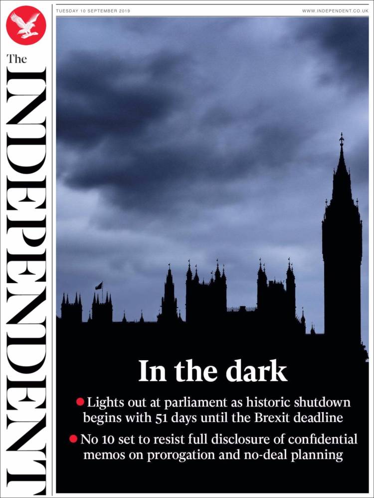 Portada de The Independent (Reino Unido)