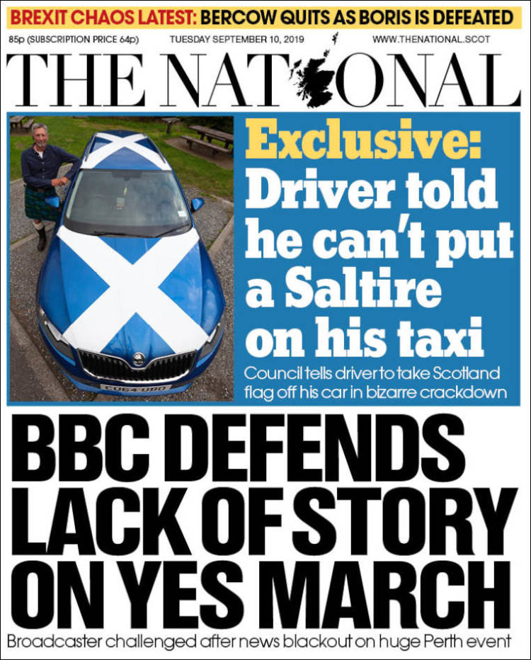 Portada de The National (Reino Unido)