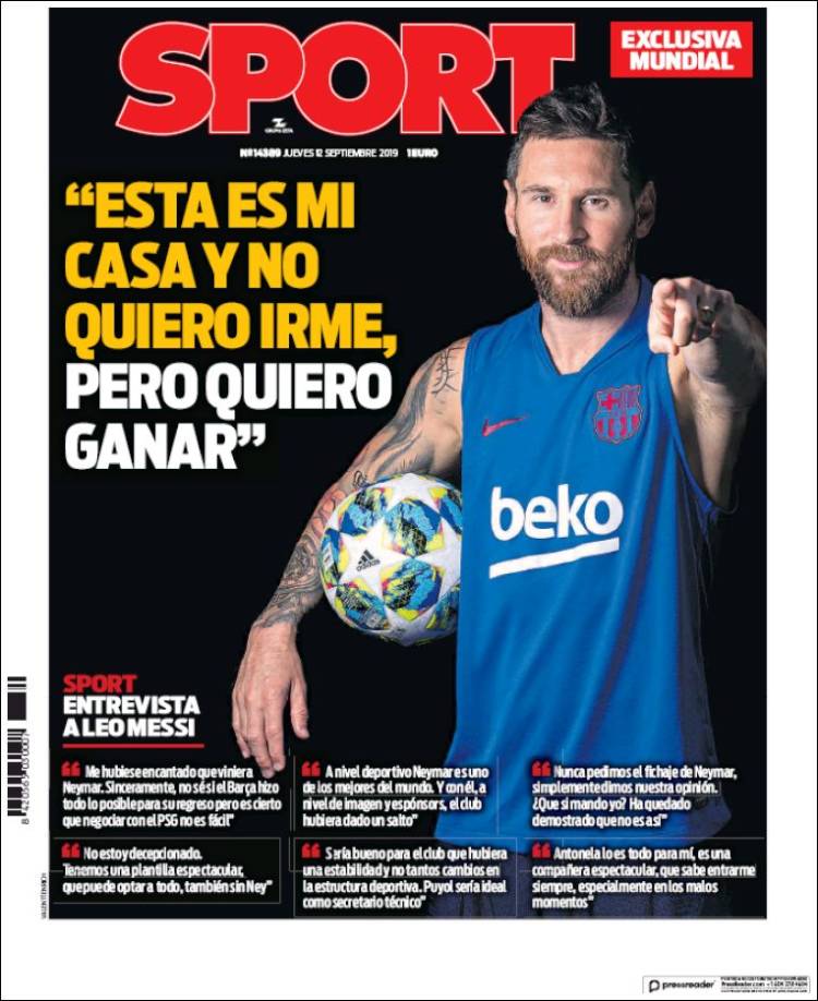 Portada de Sport (EspaÃ±a)