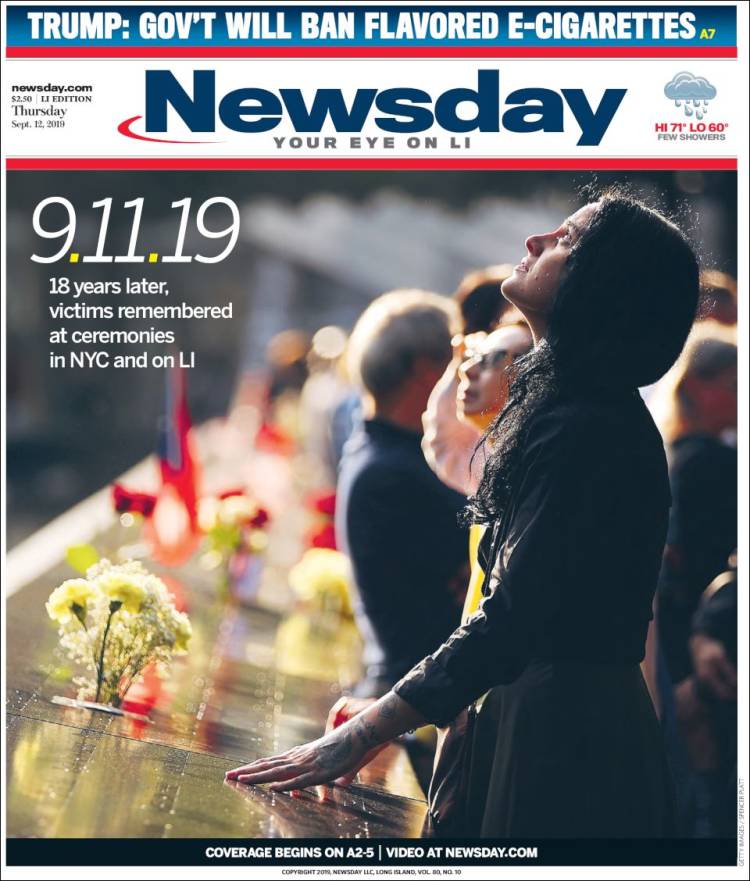 Portada de Newsday (USA)