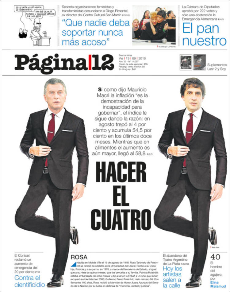 Portada de Página/12 (Argentina)